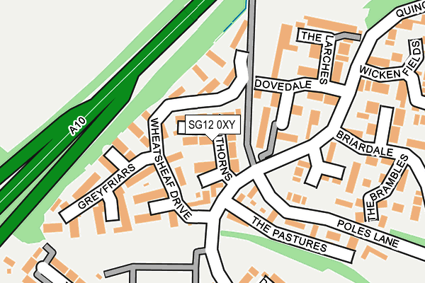 SG12 0XY map - OS OpenMap – Local (Ordnance Survey)