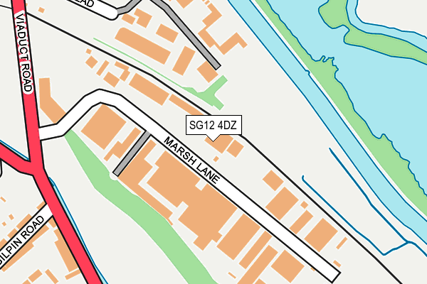 SG12 4DZ map - OS OpenMap – Local (Ordnance Survey)