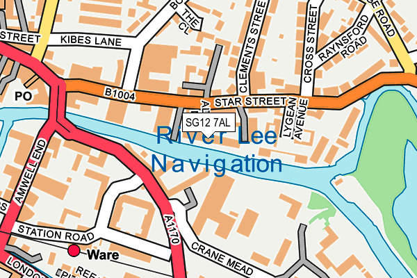 SG12 7AL map - OS OpenMap – Local (Ordnance Survey)