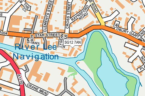 SG12 7AN map - OS OpenMap – Local (Ordnance Survey)