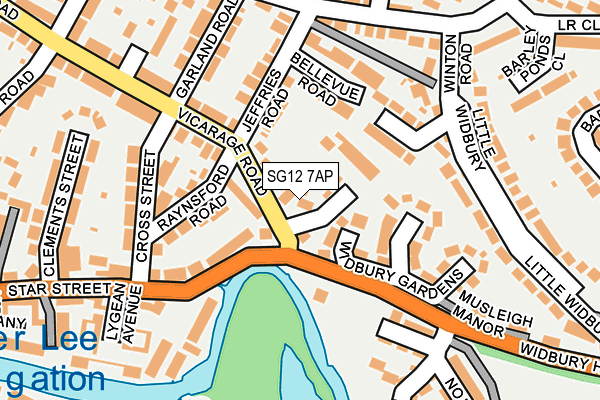 SG12 7AP map - OS OpenMap – Local (Ordnance Survey)