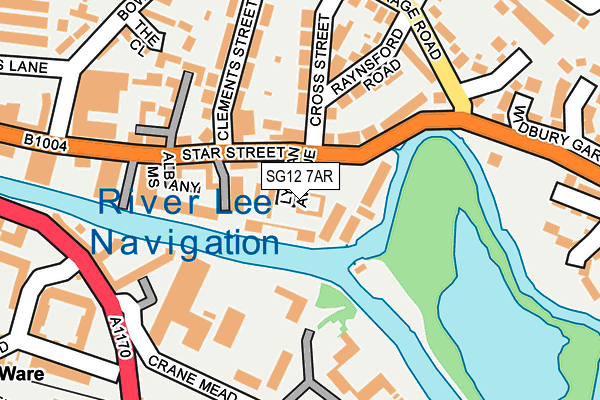 SG12 7AR map - OS OpenMap – Local (Ordnance Survey)