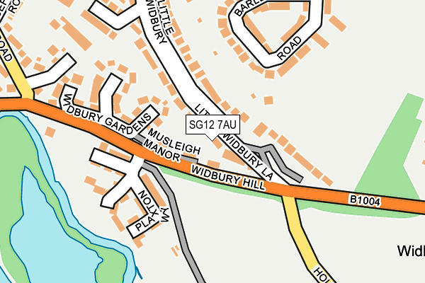 SG12 7AU map - OS OpenMap – Local (Ordnance Survey)