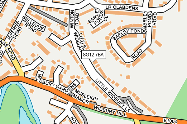 SG12 7BA map - OS OpenMap – Local (Ordnance Survey)