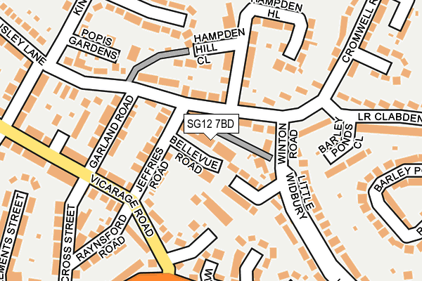 SG12 7BD map - OS OpenMap – Local (Ordnance Survey)