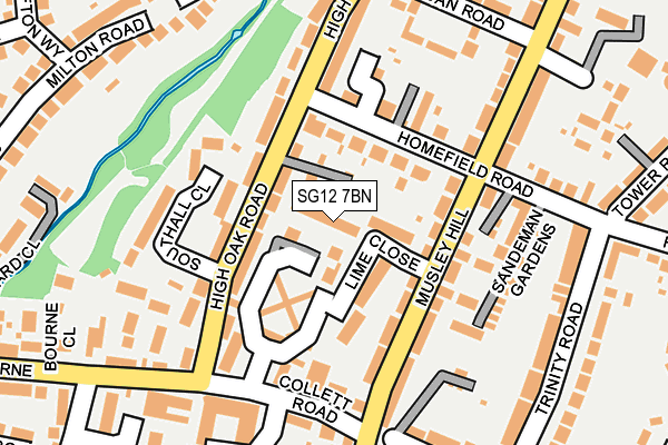 SG12 7BN map - OS OpenMap – Local (Ordnance Survey)