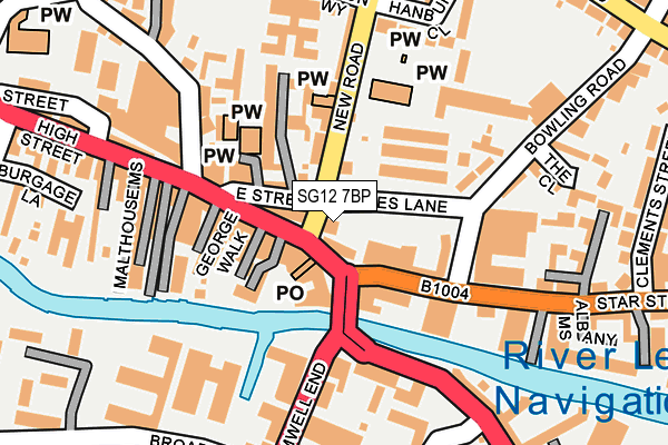 SG12 7BP map - OS OpenMap – Local (Ordnance Survey)