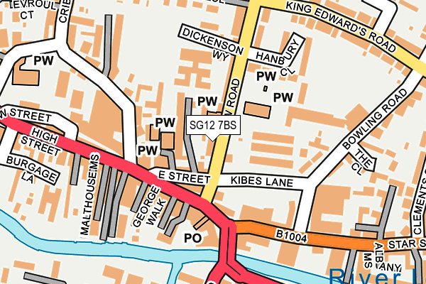 SG12 7BS map - OS OpenMap – Local (Ordnance Survey)