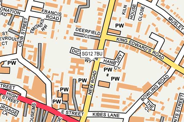 SG12 7BU map - OS OpenMap – Local (Ordnance Survey)