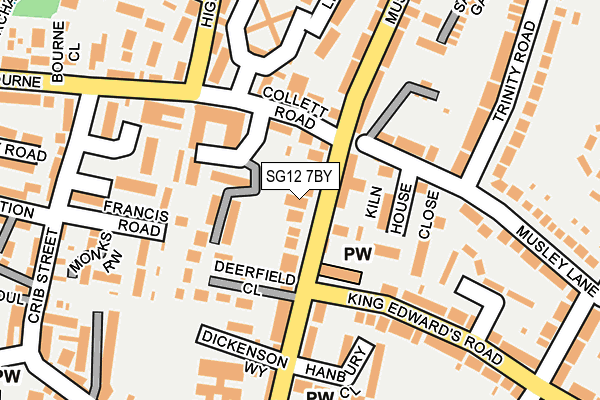 SG12 7BY map - OS OpenMap – Local (Ordnance Survey)