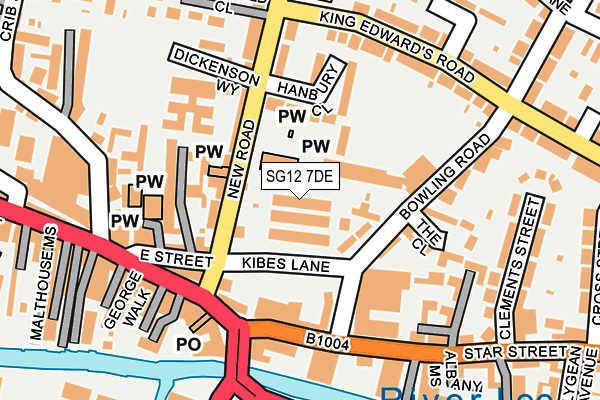 SG12 7DE map - OS OpenMap – Local (Ordnance Survey)