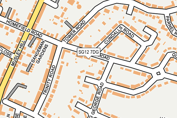 SG12 7DG map - OS OpenMap – Local (Ordnance Survey)