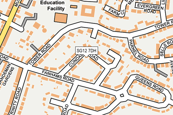 SG12 7DH map - OS OpenMap – Local (Ordnance Survey)