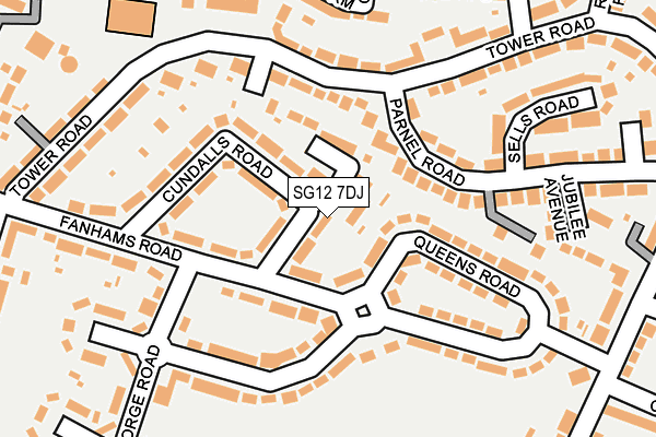 SG12 7DJ map - OS OpenMap – Local (Ordnance Survey)