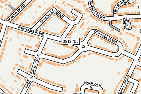 SG12 7DL map - OS OpenMap – Local (Ordnance Survey)