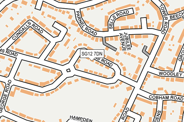 SG12 7DN map - OS OpenMap – Local (Ordnance Survey)