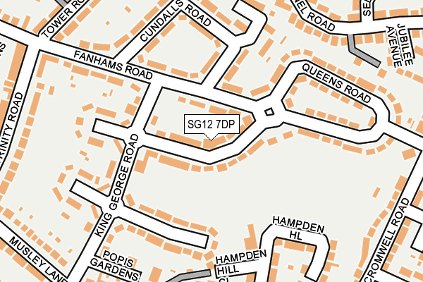 SG12 7DP map - OS OpenMap – Local (Ordnance Survey)