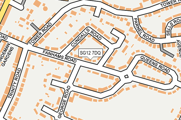 SG12 7DQ map - OS OpenMap – Local (Ordnance Survey)