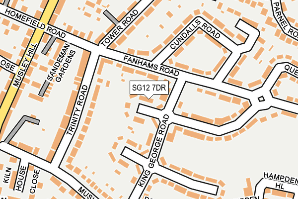 SG12 7DR map - OS OpenMap – Local (Ordnance Survey)