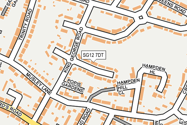 SG12 7DT map - OS OpenMap – Local (Ordnance Survey)