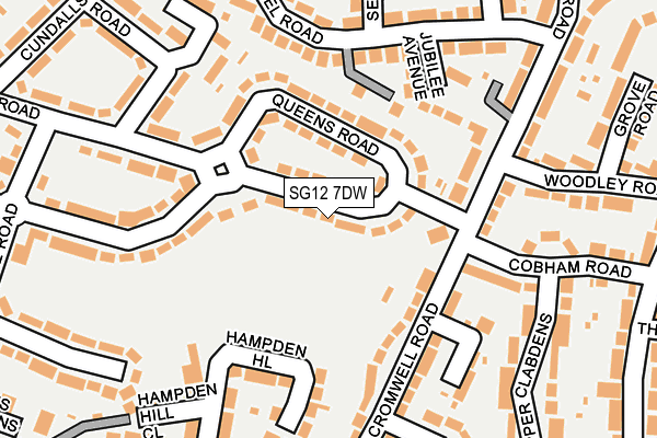 SG12 7DW map - OS OpenMap – Local (Ordnance Survey)