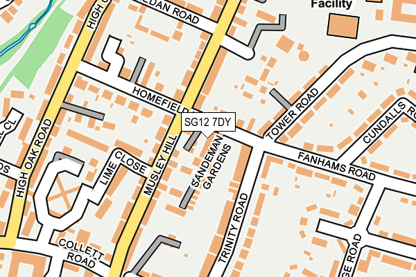 SG12 7DY map - OS OpenMap – Local (Ordnance Survey)