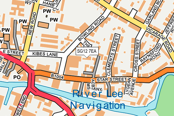 SG12 7EA map - OS OpenMap – Local (Ordnance Survey)