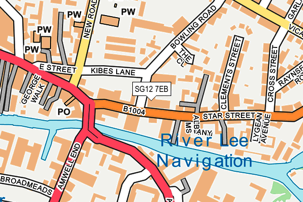 SG12 7EB map - OS OpenMap – Local (Ordnance Survey)