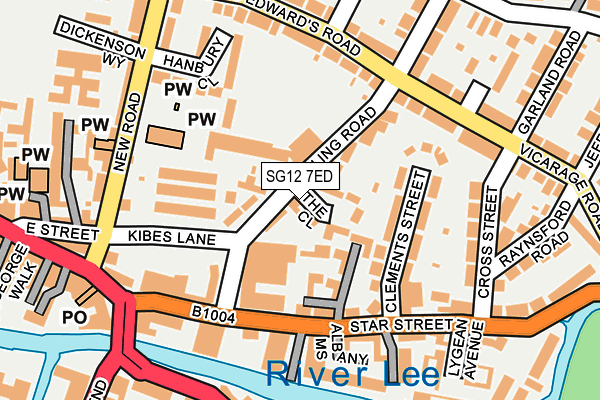 SG12 7ED map - OS OpenMap – Local (Ordnance Survey)