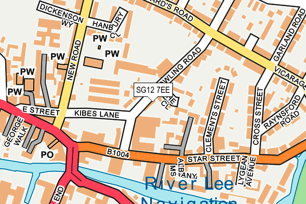 SG12 7EE map - OS OpenMap – Local (Ordnance Survey)