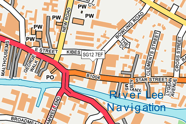 SG12 7EF map - OS OpenMap – Local (Ordnance Survey)
