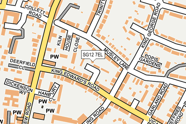 SG12 7EL map - OS OpenMap – Local (Ordnance Survey)