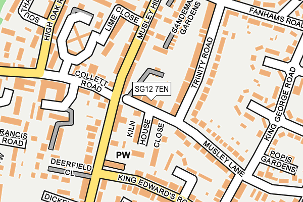 SG12 7EN map - OS OpenMap – Local (Ordnance Survey)