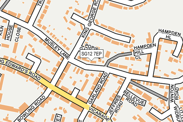 SG12 7EP map - OS OpenMap – Local (Ordnance Survey)