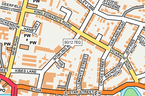 SG12 7EQ map - OS OpenMap – Local (Ordnance Survey)