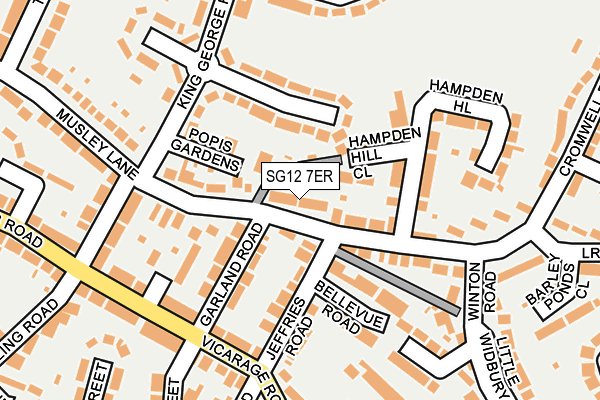 SG12 7ER map - OS OpenMap – Local (Ordnance Survey)