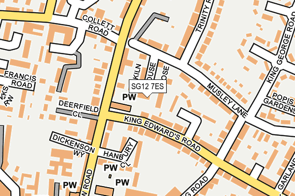 SG12 7ES map - OS OpenMap – Local (Ordnance Survey)