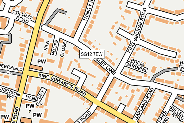 SG12 7EW map - OS OpenMap – Local (Ordnance Survey)