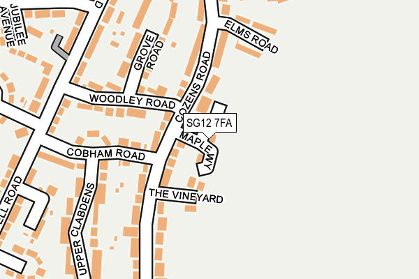 SG12 7FA map - OS OpenMap – Local (Ordnance Survey)