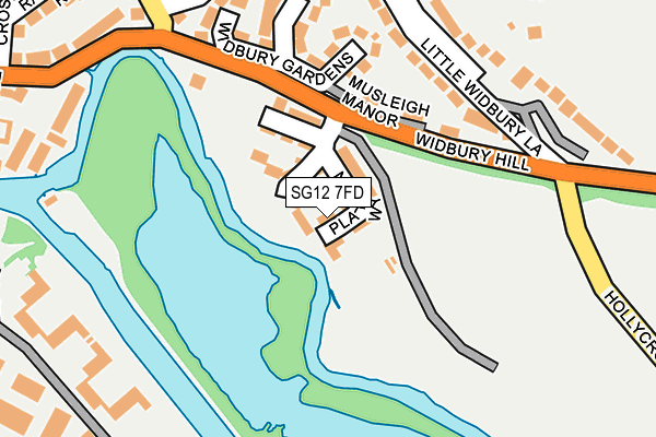 SG12 7FD map - OS OpenMap – Local (Ordnance Survey)
