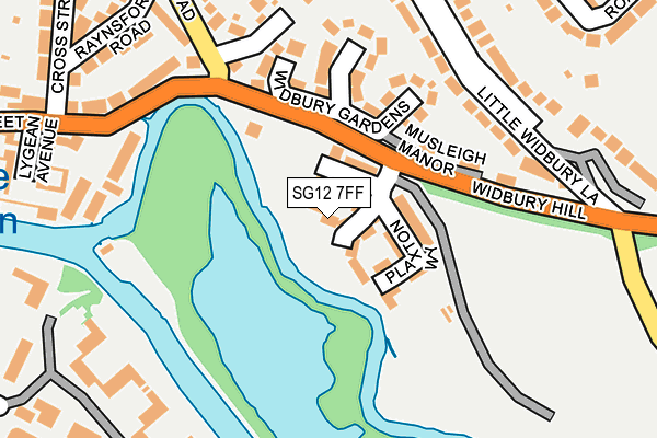 SG12 7FF map - OS OpenMap – Local (Ordnance Survey)