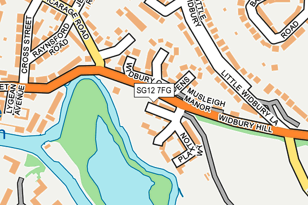 SG12 7FG map - OS OpenMap – Local (Ordnance Survey)