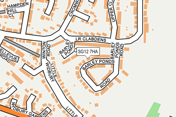 SG12 7HA map - OS OpenMap – Local (Ordnance Survey)