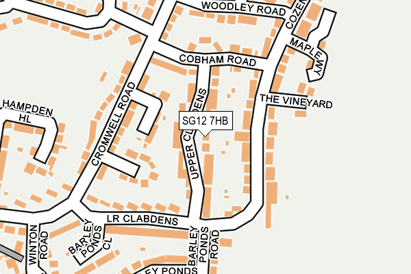 SG12 7HB map - OS OpenMap – Local (Ordnance Survey)