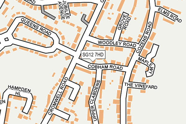 SG12 7HD map - OS OpenMap – Local (Ordnance Survey)