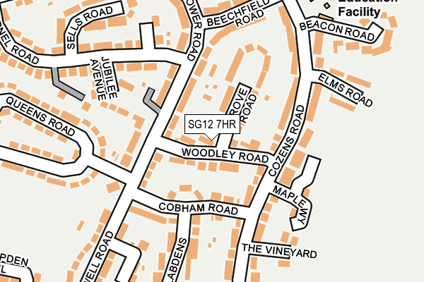 SG12 7HR map - OS OpenMap – Local (Ordnance Survey)