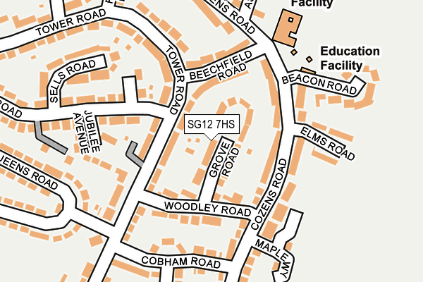 SG12 7HS map - OS OpenMap – Local (Ordnance Survey)