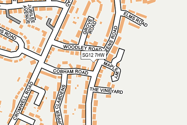 SG12 7HW map - OS OpenMap – Local (Ordnance Survey)