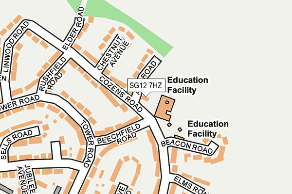 SG12 7HZ map - OS OpenMap – Local (Ordnance Survey)