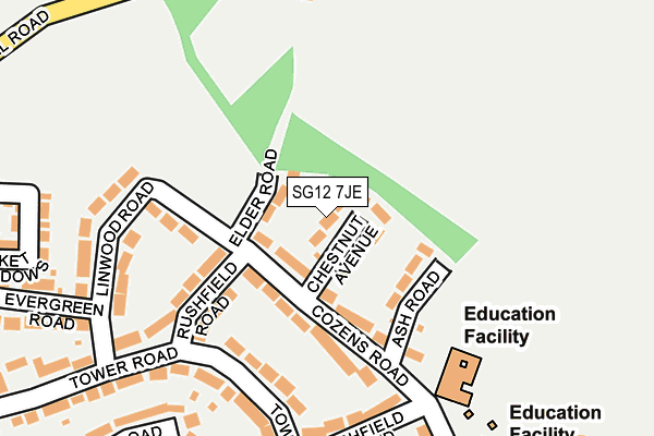 SG12 7JE map - OS OpenMap – Local (Ordnance Survey)